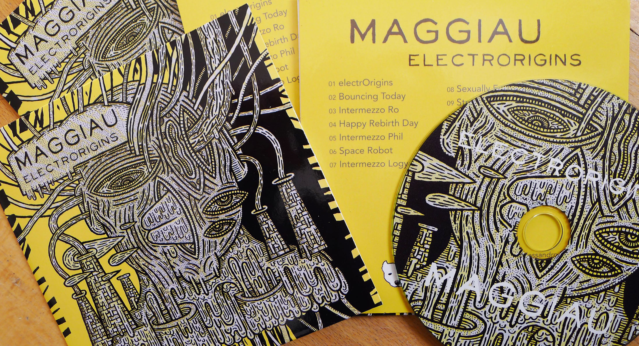 Dessin original pour une pochette de CD du musicien électronique Maggiau.