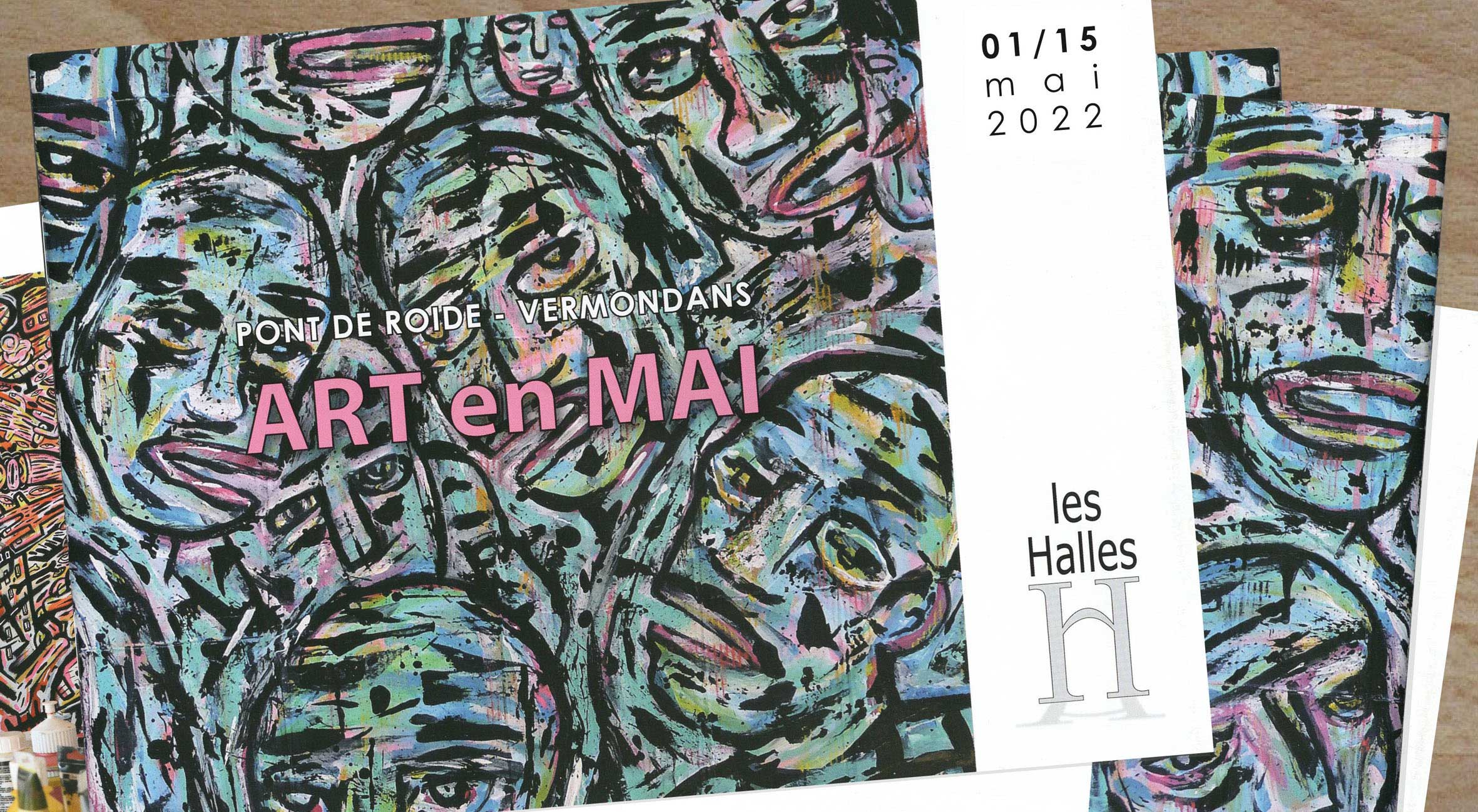 Plaquette de l'exposition collective Art en Mai 2022 à Pont de Roide.